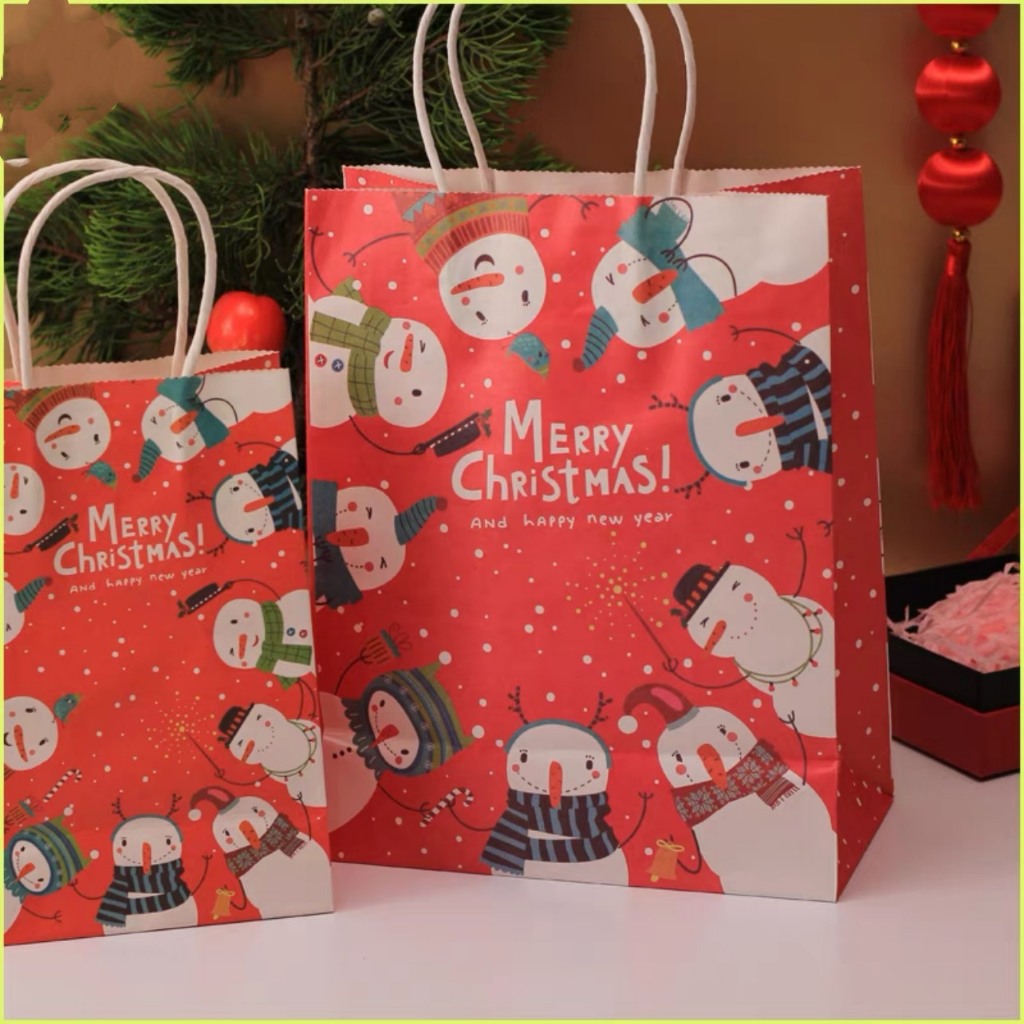 Túi Giấy Túi Đựng Quà Giáng Sinh Có Quai Xách Merry Christmas 27*11*21 cm