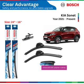 Bộ gạt mưa bosch clear advantage 24" & 16", kia sonet đời xe 2019 đến nay, bộ gạt nước sonet