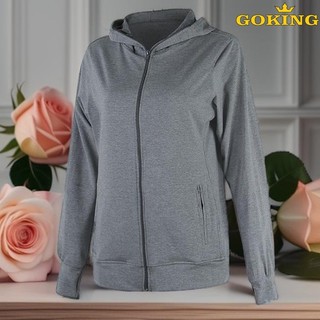 Áo khoác nữ thoát nhiệt Nhật Bản Goking, 100% cotton thoáng mát, thấm hút mồ hôi, chống nắng nhẹ