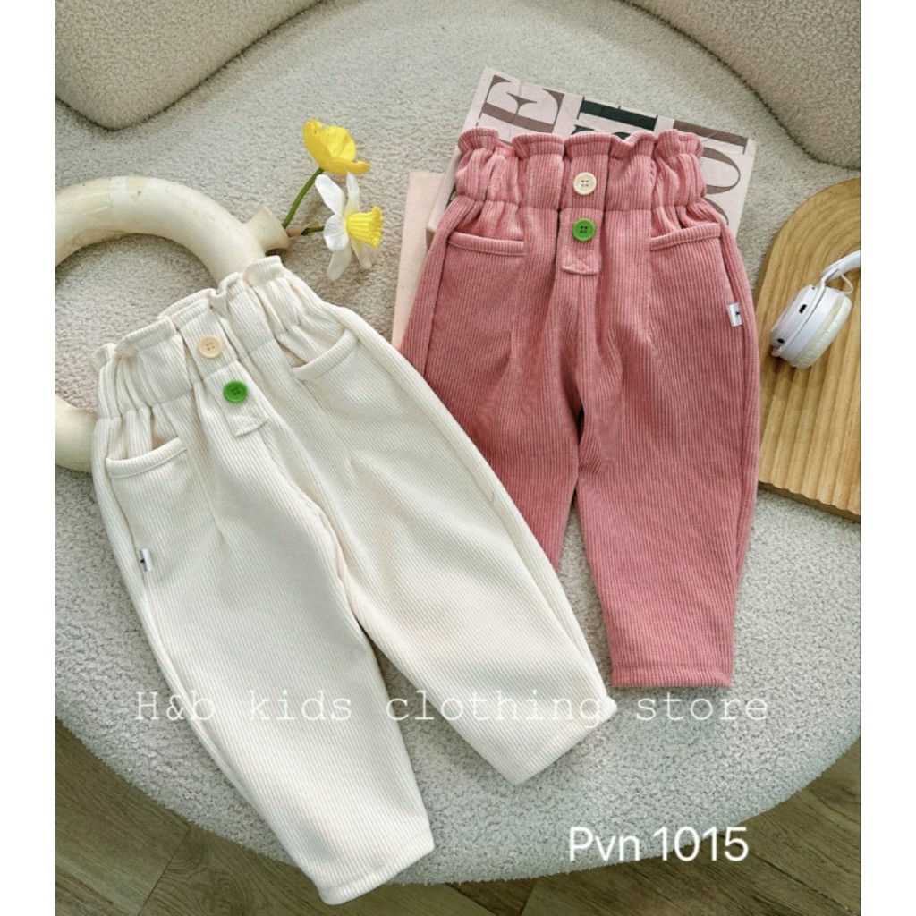 Quần tăm nhung cho bé gái từ 8-20kg