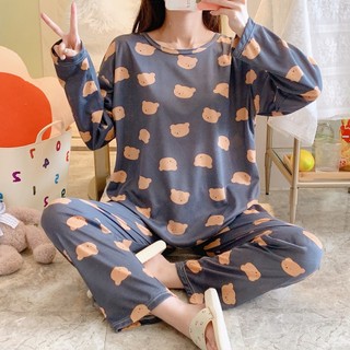 Set đồ bộ ngủ nữ mặc nhà ulzzang pijama gấu nâu DN134