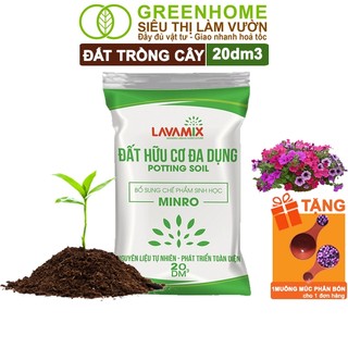 Đất Trồng Cây Greenhome, Bao 20dm3 (10kg), Đầy Đủ Dinh Dưỡng, Tiện Lợi, Dễ Sử Dụng, Chuyên Trồng Rau
