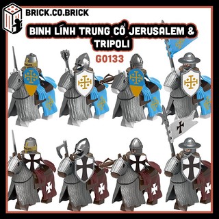 Jerusalem Tripoli Đồ chơi Lắp ráp Hiệp Sĩ Ngựa Chiến Mô hình Thập Tự Quân Hiệp Sĩ Trung Cổ Và Ngựa Chiến G0133