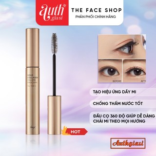 Mascara chuốt mi kiêm dưỡng mi The Face Shop Gold Collagen Volume TFS làm cong mi hiệu quả