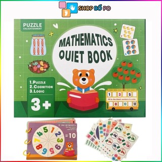 Bộ học liệu Mathematics Quiet Book - Đồ chơi thông minh Toán học Montessori bóc dán nhiều chủ đề