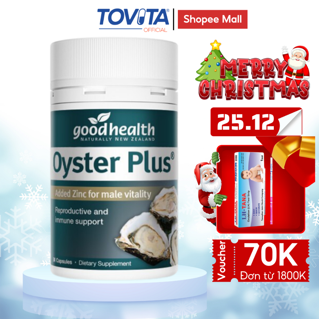 Tinh chất hàu Oyster Plus Goodhealth hỗ trợ tăng cường sinh lực, tăng cường đề kháng cho nam giới 60 viên của Úc