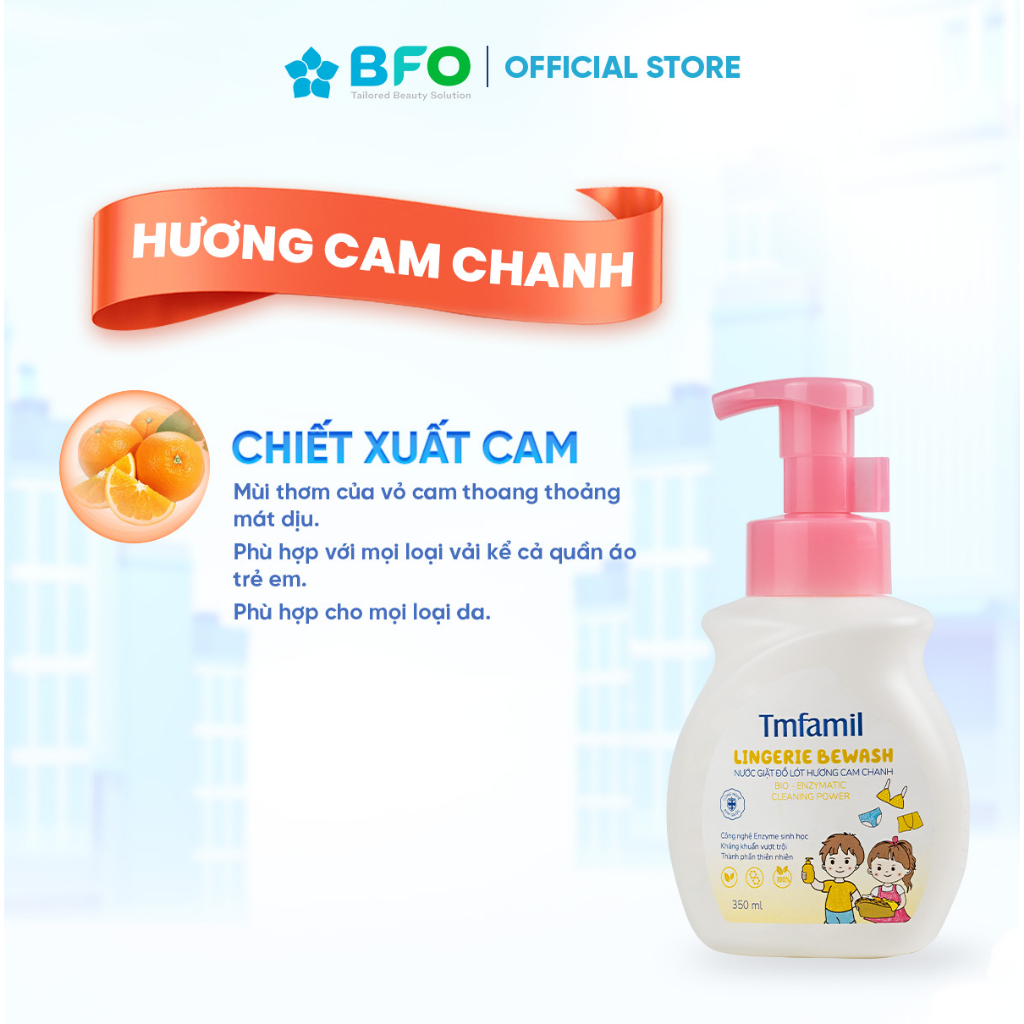 Nước giặt đồ lót, an toàn cho da nhạy cảm hương cam Tami Natural 350ml