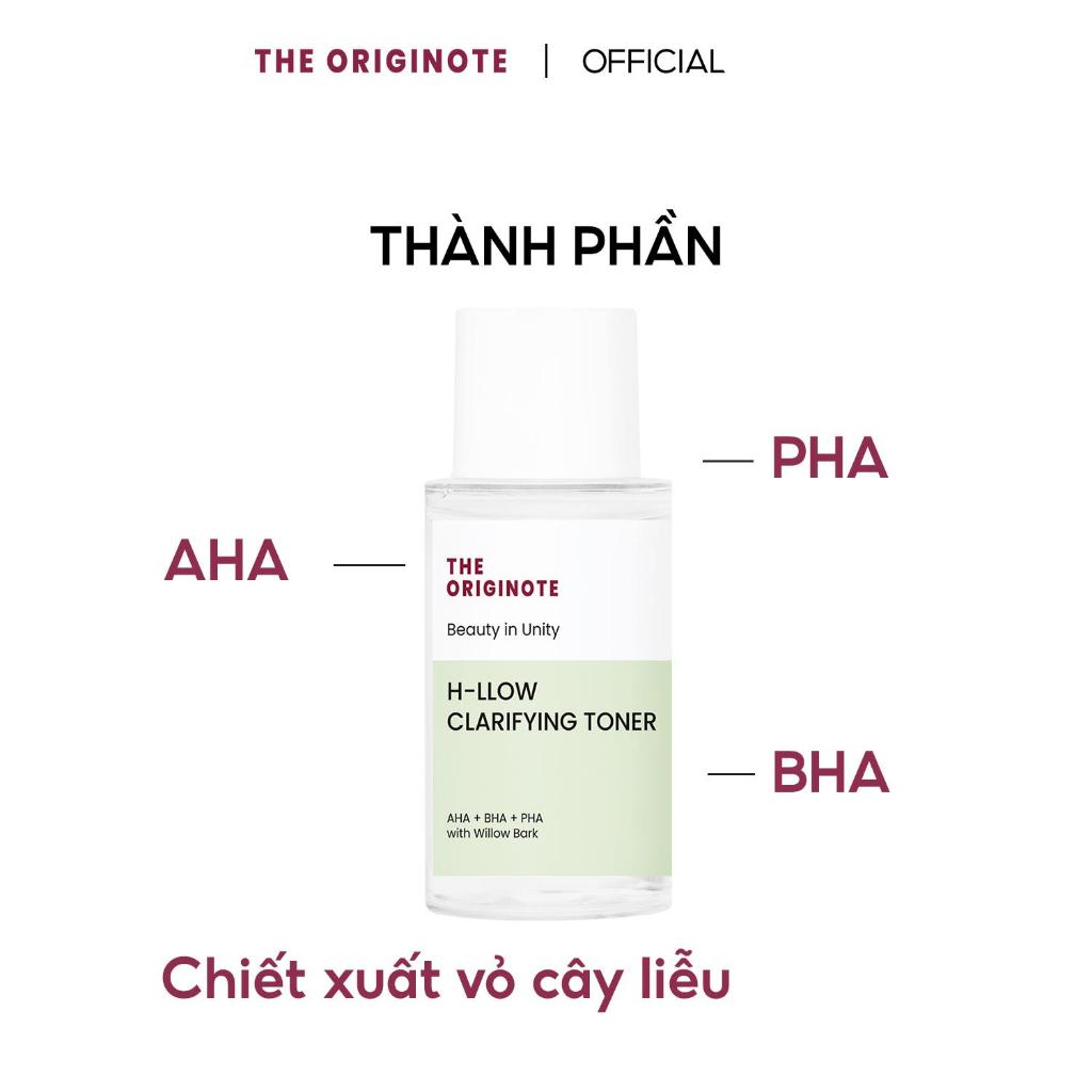Làm sạch với AHA BHA PHA và Willow Bark - H-llow Clarifying Toner The Originote 80ml