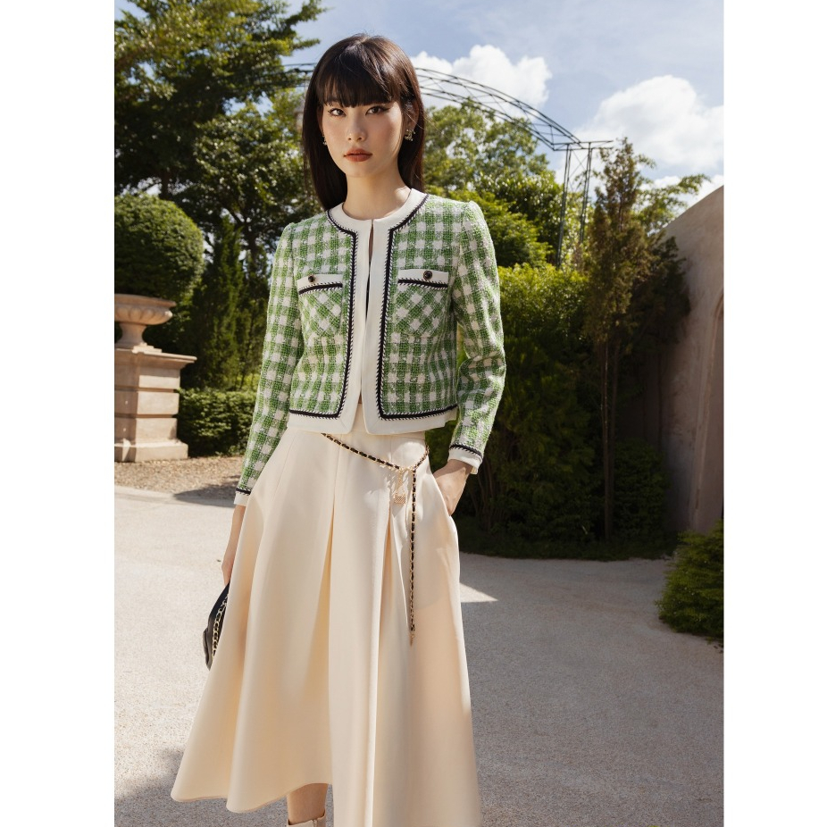 Áo khoác cổ tròn 2 túi ngực D.CHIC MS: 160678