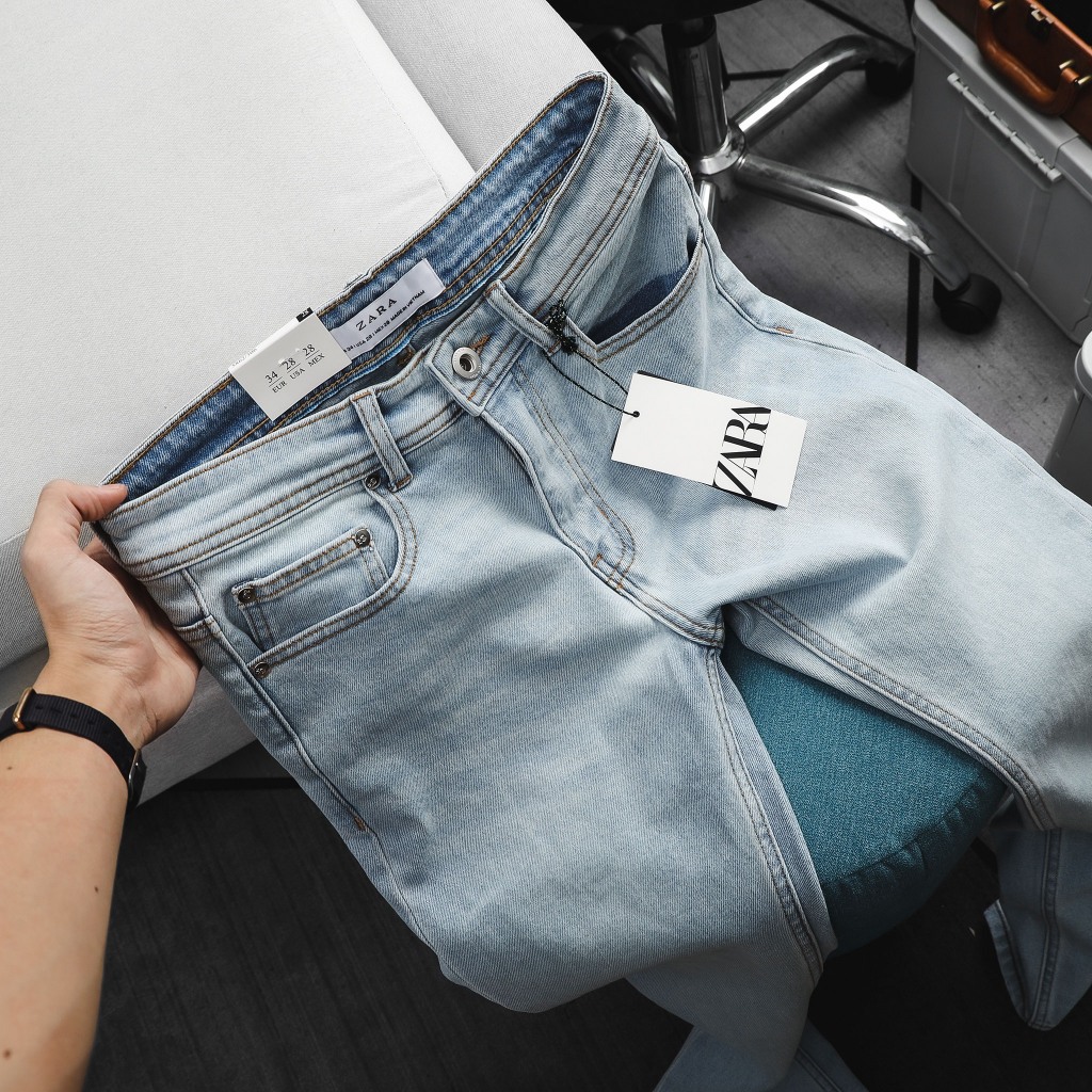 Quần Jean Nam ZARA XANH ZR009 Chất Mềm Mịn Co Giãn Hàng Xịn Chính Hãng CÓ BIG SIZE Cao Cấp Dolamen