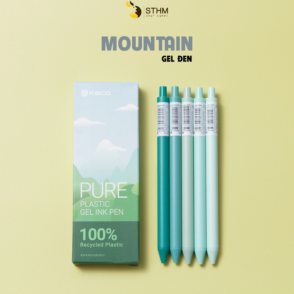 Bút gel cao cấp KACO PURE chính hãng 5 màu mực đẹp mắt - Viết tiêu đề, vẽ hình học, đồ thị, trang trí sổ tay - STHM