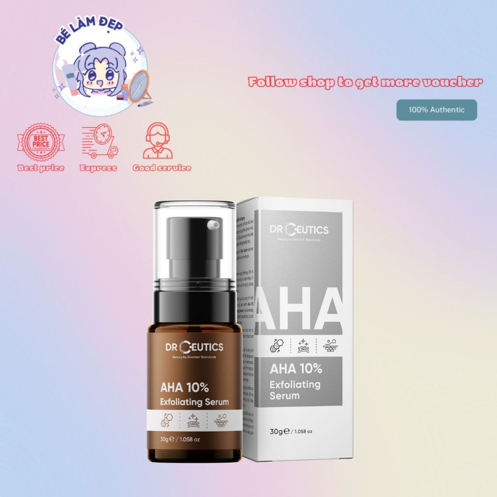 Serum AHA DrCeutics Tẩy Da Chết Làm Sáng Và Chống Lão Hóa Da AHA 10% Exfoliating