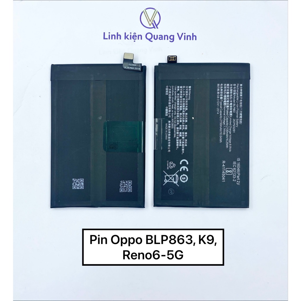 Pin Oppo BLP863, K9, Reno6-5G