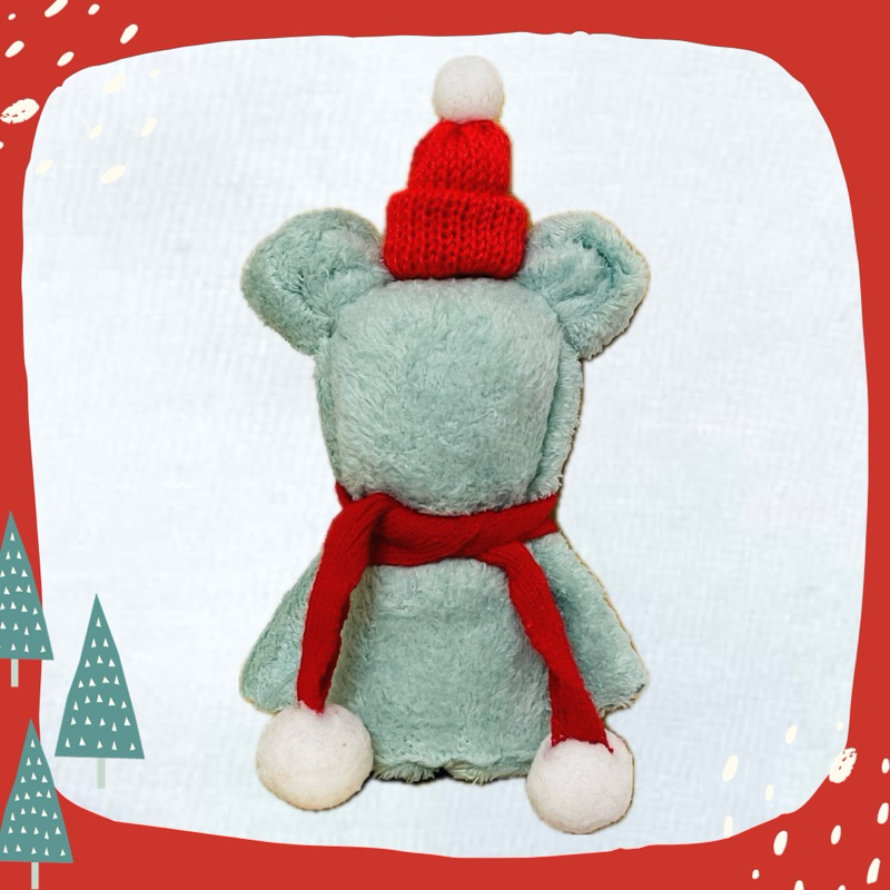 Khăn gấu phiên bản GIÁNG SINH làm từ khăn lông cừu 30x50cm TO HƠN LOẠI THƯỜNG