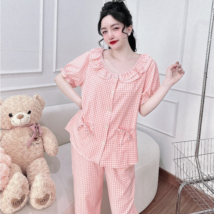 Đồ bộ nữ bigsize 50- 100kg đồ bộ mặc nhà thoải mái, mẫu tiểu thư dễ thương, bộ ngủ bigsize mùa thu đông 2023