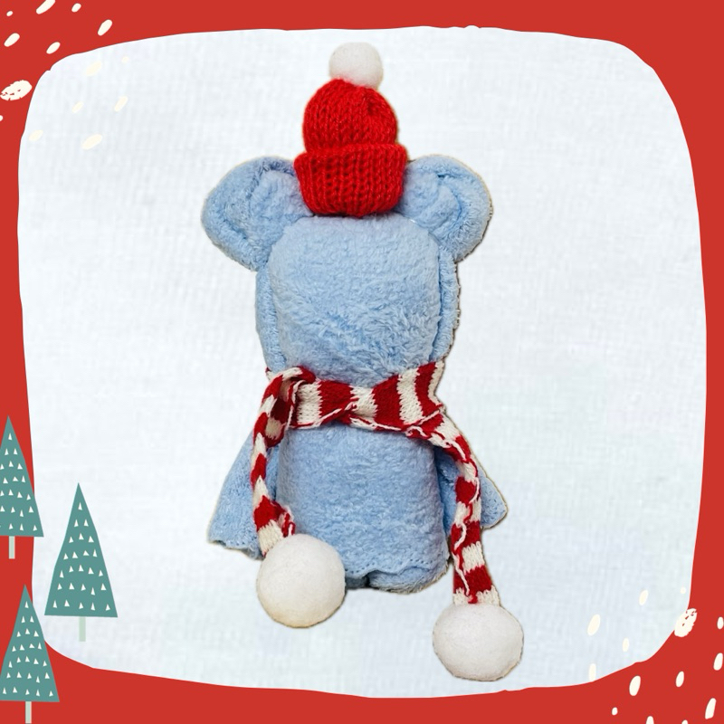 Khăn gấu phiên bản GIÁNG SINH làm từ khăn lông cừu 30x50cm TO HƠN LOẠI THƯỜNG