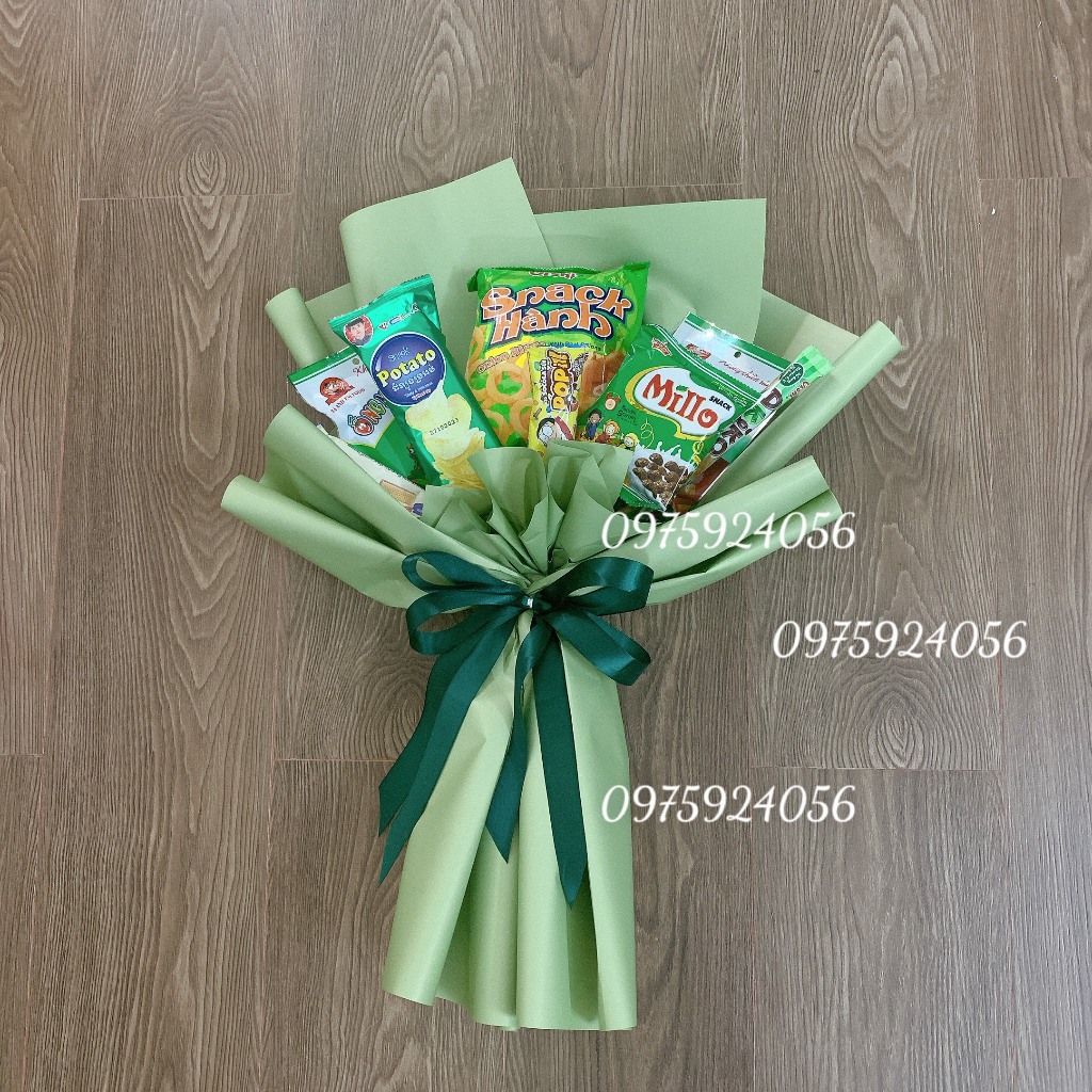 Bó Hoa Bánh Kẹo Nhỏ Xinh Ngon Enzi Tặng Quà, Sinh Nhật, Trung Thu Gói Giấy Hàn Nhiều Màu Giá Sỉ