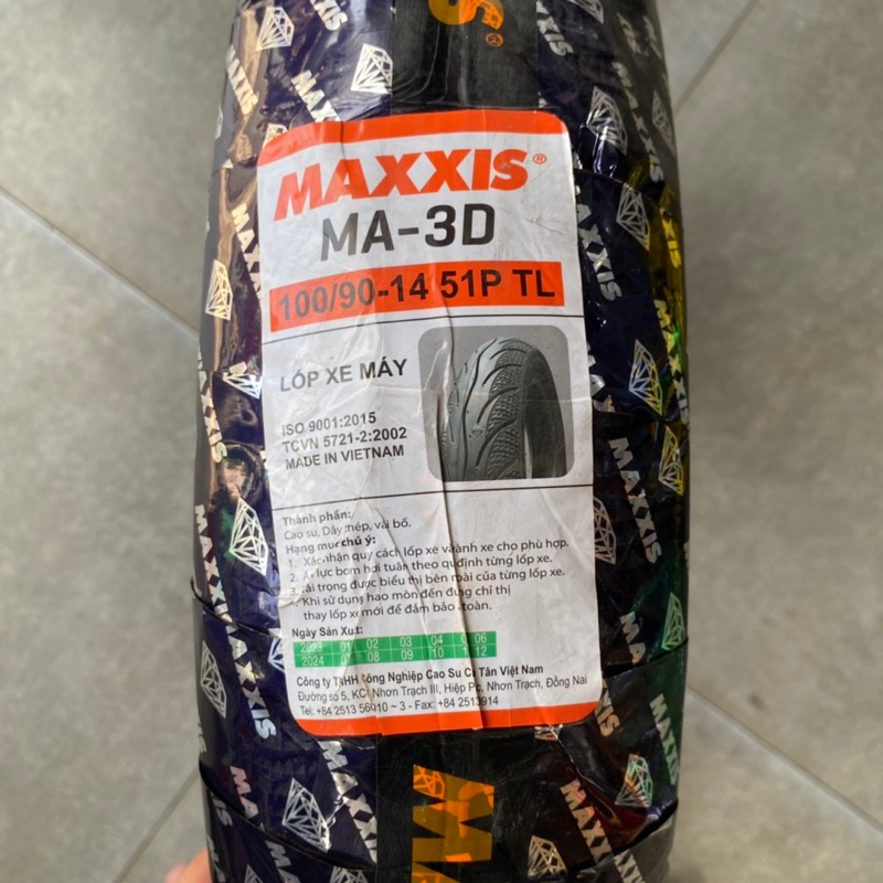 Vỏ lốp xe Honda SH Mode MAXXIS MA-3D Trước 80/90-16 Sau 100/90-14 Gai Kim Cương