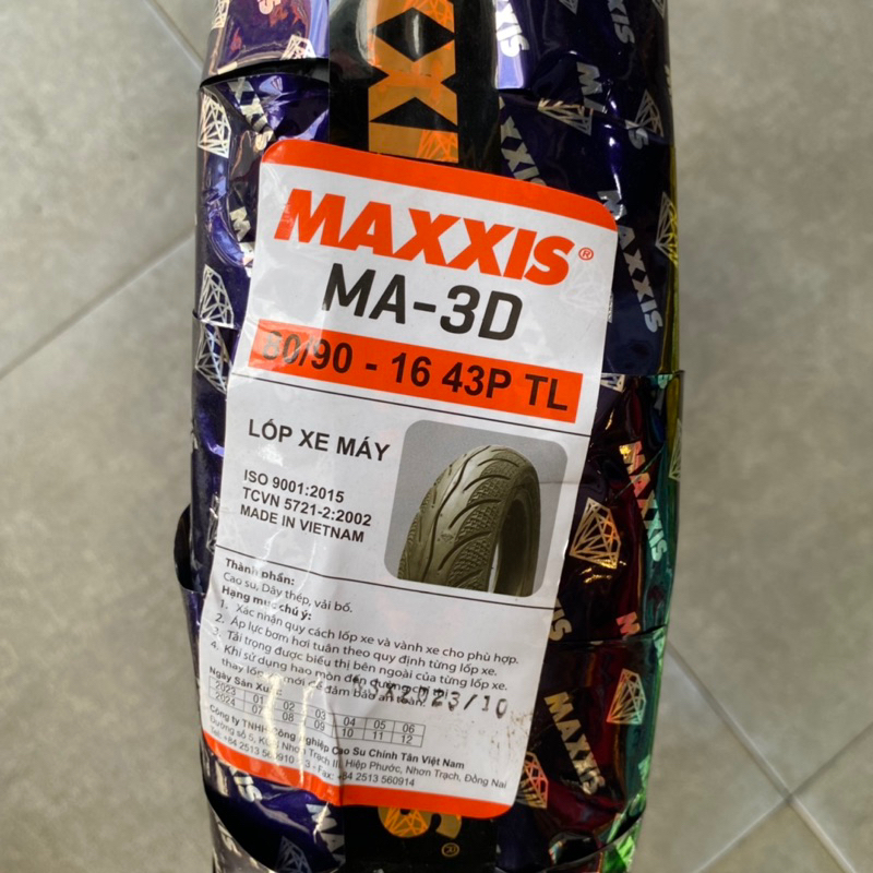 Vỏ lốp xe Honda SH Mode MAXXIS MA-3D Trước 80/90-16 Sau 100/90-14 Gai Kim Cương