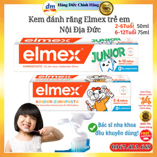 Kem đánh răng Elmex trẻ em Đức( 2-6t 50ml, 6-12t 75ml)