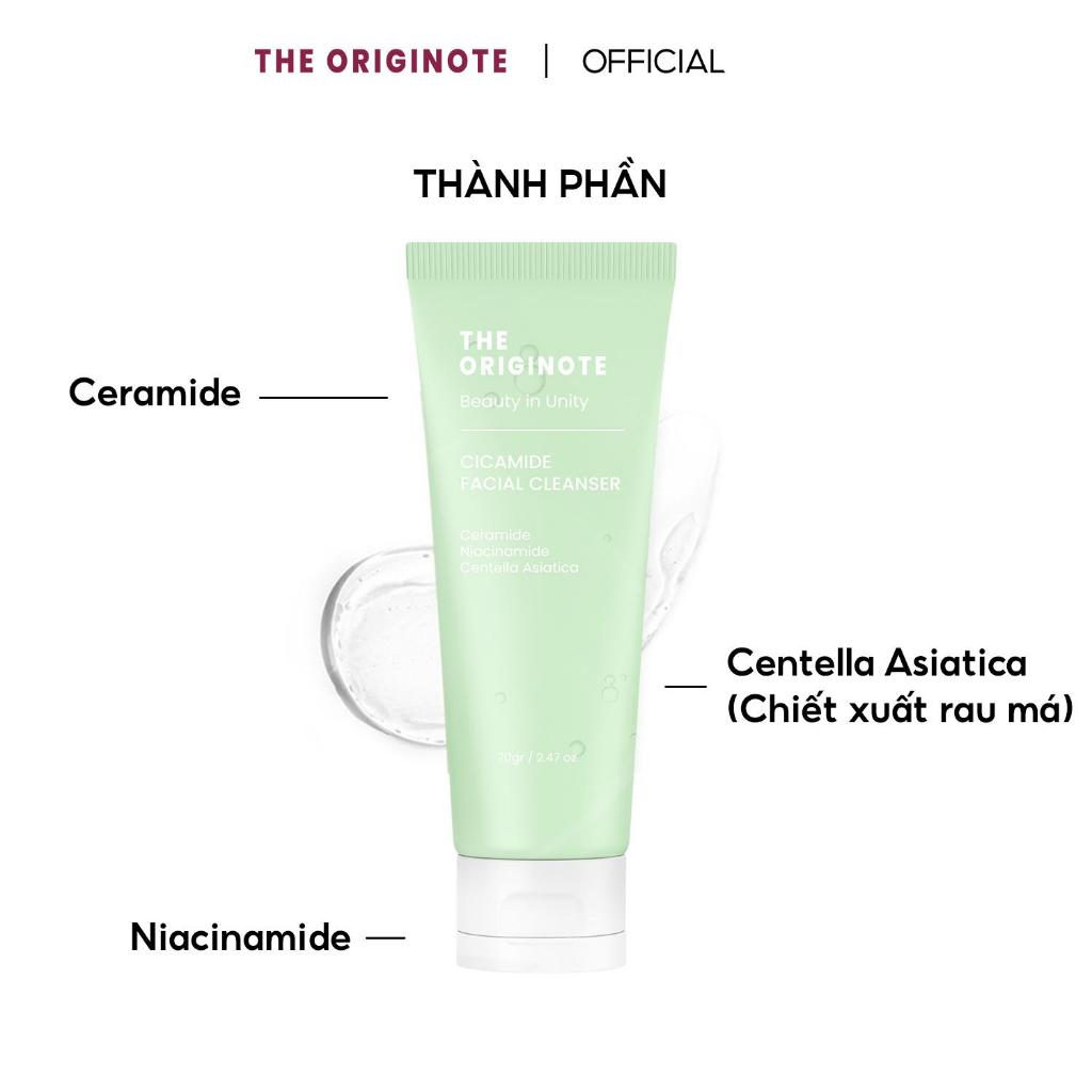 Sữa rửa mặt sáng da với Ceramide Niacinamide và chiết xuất rau má Facial Cleanser The Originote 70gr