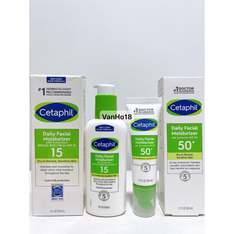 Kem dưỡng ẩm ban ngày da thường, khô, nhạy cảm CETAPHIL Daily Facial Moisturizer SPF15