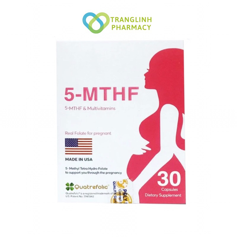 5-MTHF  hỗ trợ mẹ bầu giảm nguy cơ sinh non - Hỗ trợ sinh sản - Hộp 30 viên
