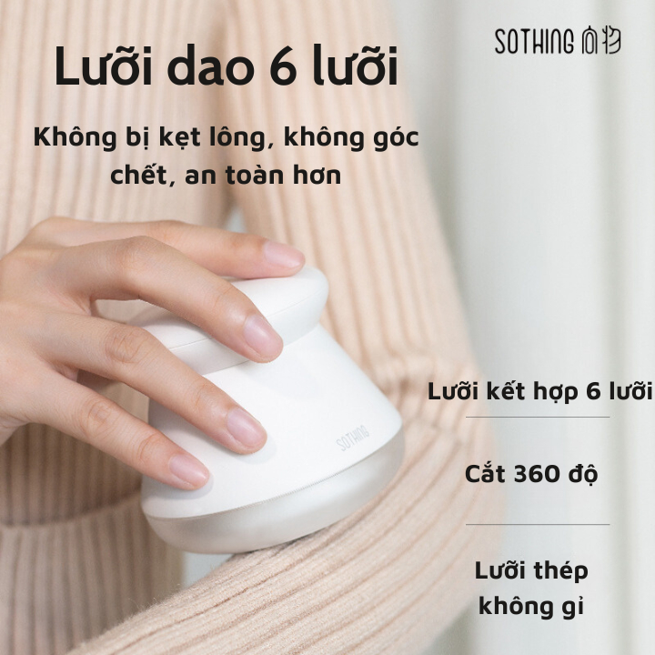 Máy Cắt Lông Xù Xiaomi Sothing DSHJ-S-2002 Có Đèn Led - Máy Cắt Lông Xù Quần Áo -  Lưỡi Thép Không Gỉ, An Toàn Tuyệt Đối