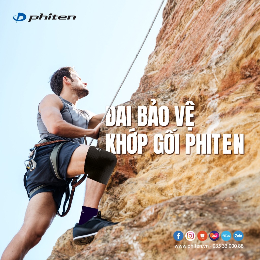 Đai bảo vệ đầu gối thể thao Phiten knee sport supporters AP151003/AP151004/AP151005