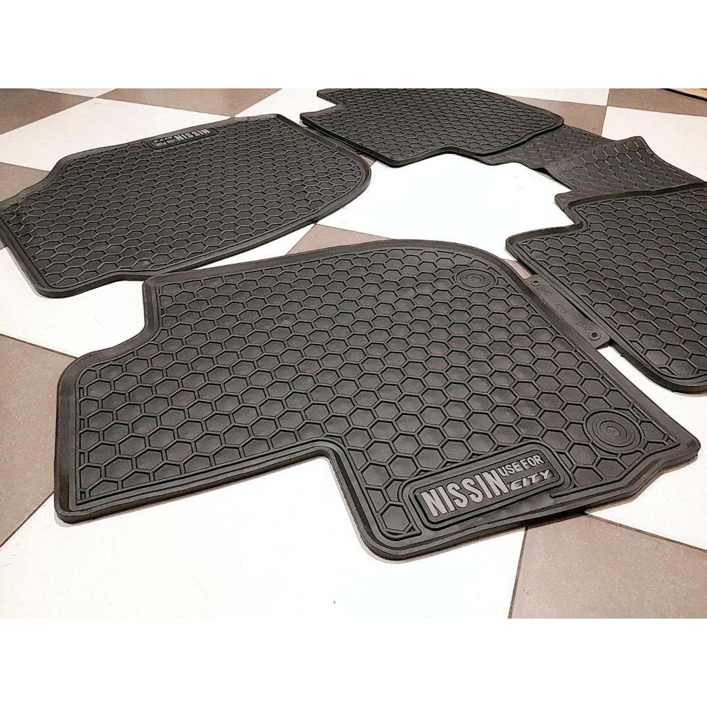 Thảm Sàn, Thảm Lót Sàn Cao Su Nissin Đúc Vân Tổ Ong Chuẩn Form Xe Honda City