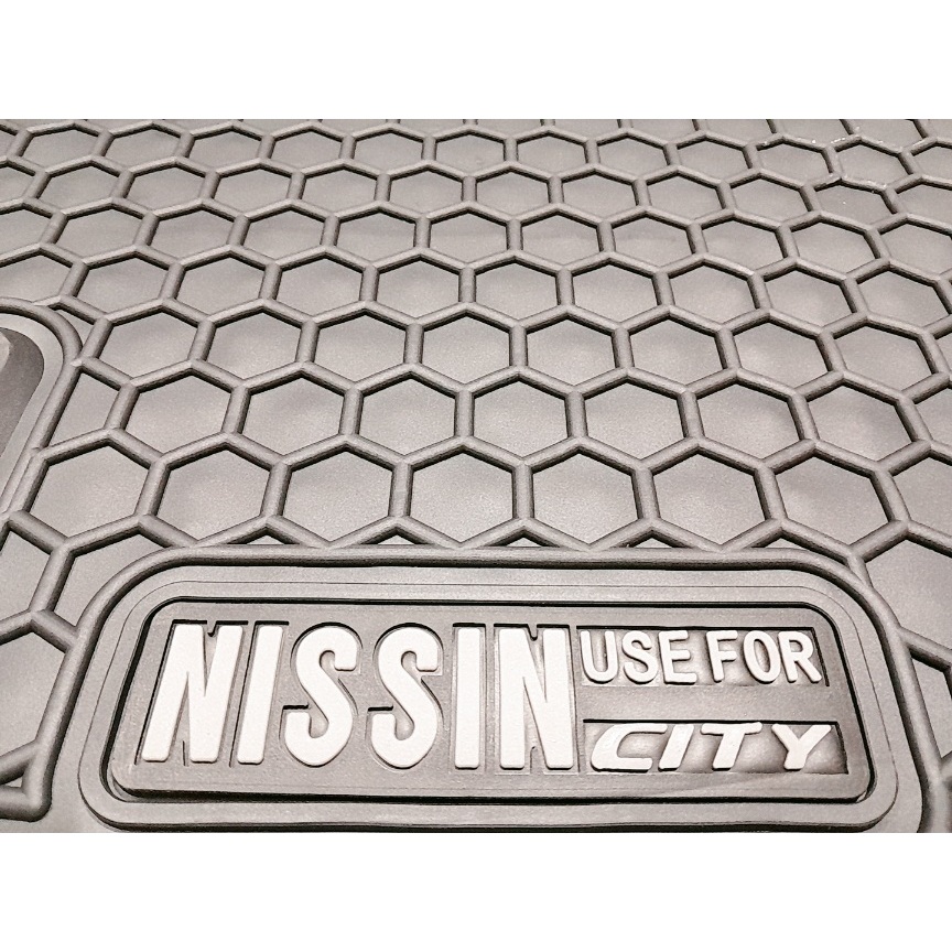 Thảm Sàn, Thảm Lót Sàn Cao Su Nissin Đúc Vân Tổ Ong Chuẩn Form Xe Honda City