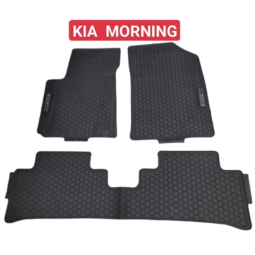 Thảm Sàn, Thảm Lót Sàn Cao Su Nissin Đúc Vân Tổ Ong Chuẩn Form Xe Kia Morning