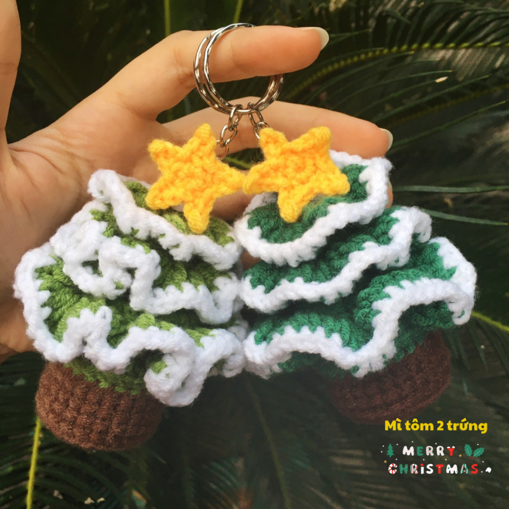 MÓC KHÓA CÂY THÔNG NOEL BẰNG LEN | Quà tặng handmade, quà giáng sinh, móc khóa handmade