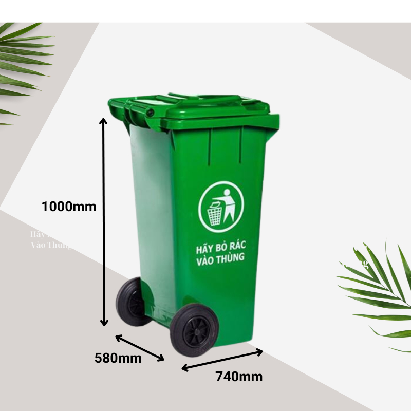 Thùng rác y tế, thùng rác công cộng có bánh xe 240 lít