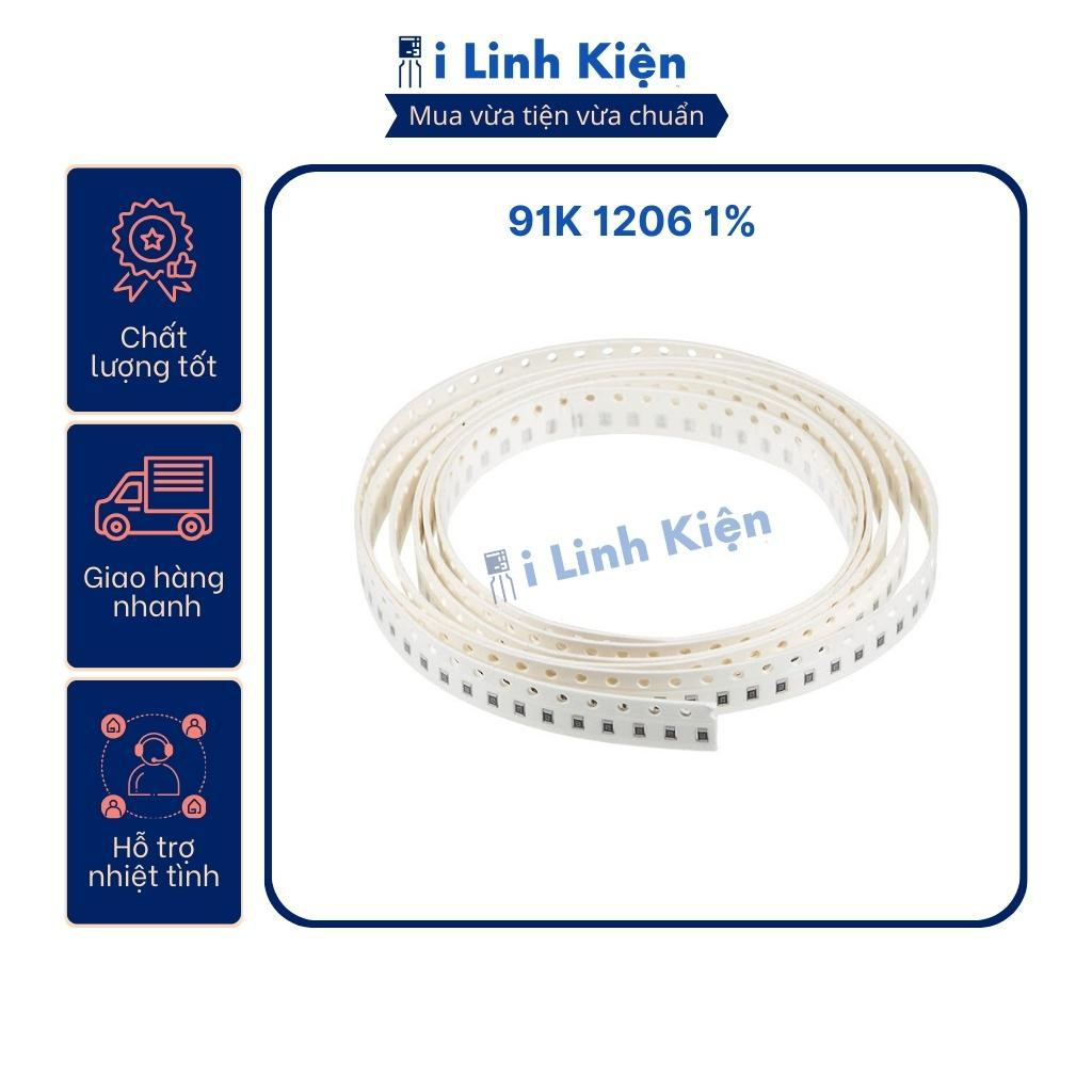 Điện trở dán 91K 1206 1% chất lượng tốt (túi 50c)