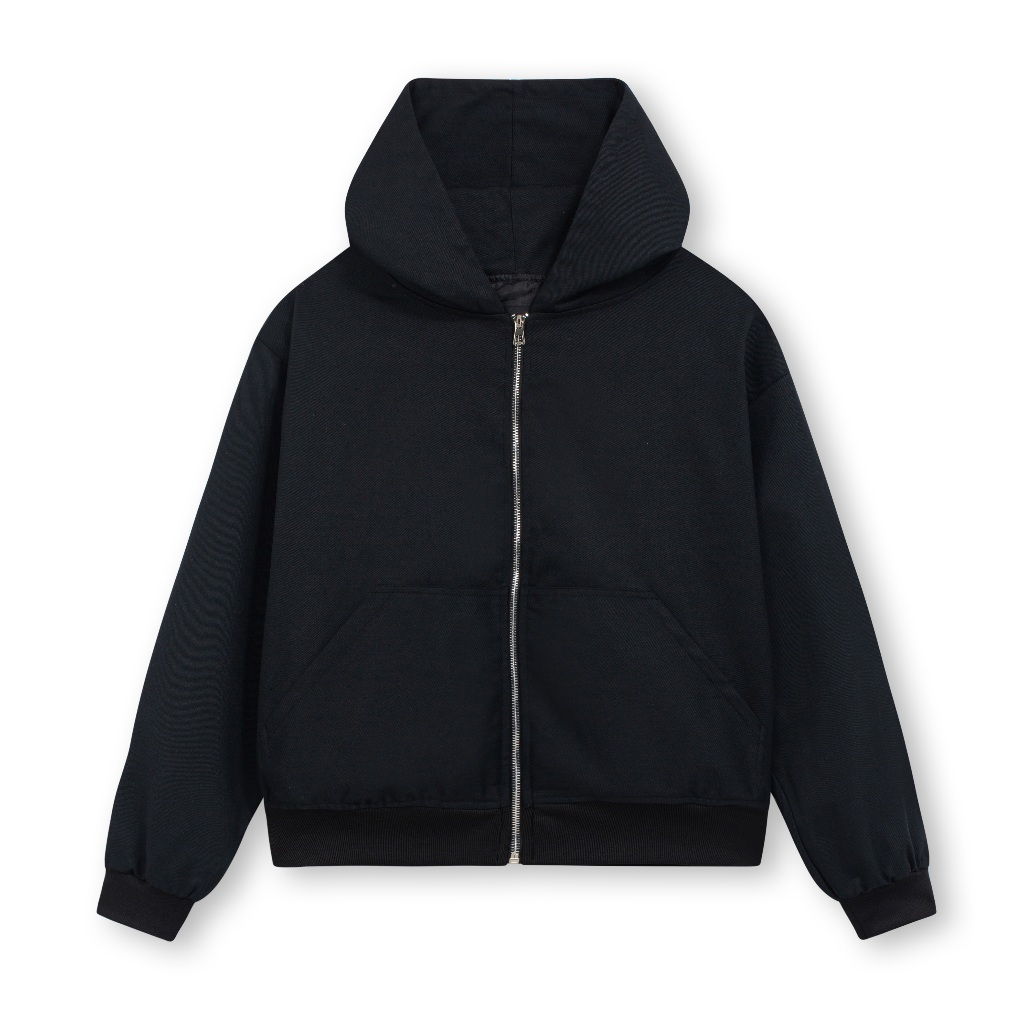 Áo Hoodie zip kaki 360GSm kéo khóa basic form Boxy trẻ trung - Snomad