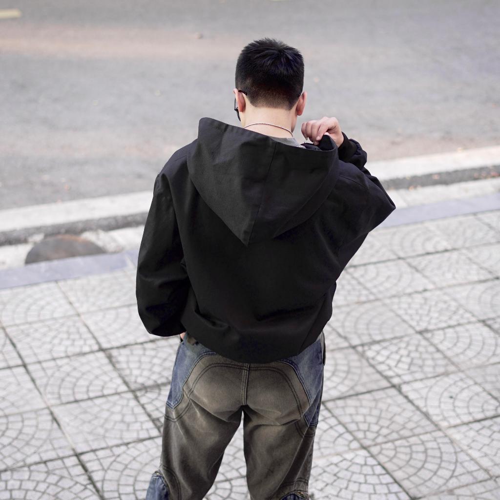 Áo Hoodie zip kaki 360GSm kéo khóa basic form Boxy trẻ trung - Snomad