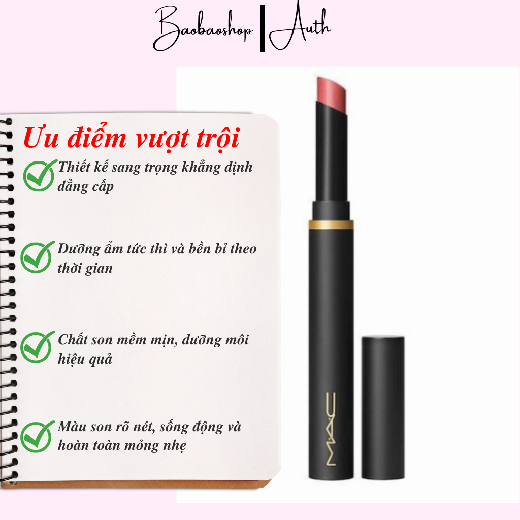 Son MAC Powder Kiss Velvet Blur Slim Stick 1g - Sắc Màu Lạ Mắt, Đôi Môi Quyến Rũ