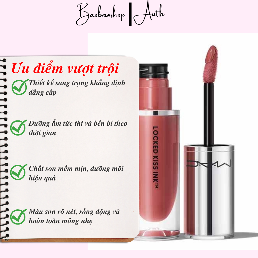 Son MAC Locked Kiss Ink 2ml - Đôi Môi Lì Sâu và Bền Màu