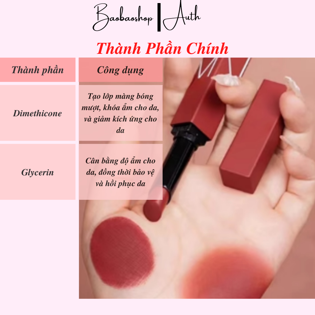 Son NARS Powermatte Lipstick 1g - Sức Mạnh của Màu Sắc, Đôi Môi Quyến Rũ