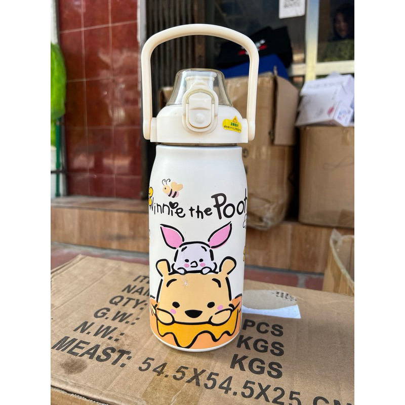Bình Giữ Nhiệt 1000ml Mẫu Mới Hoạt Hình Sanrio, Có Quai Xách Và Ống Hút Tiện Lợi