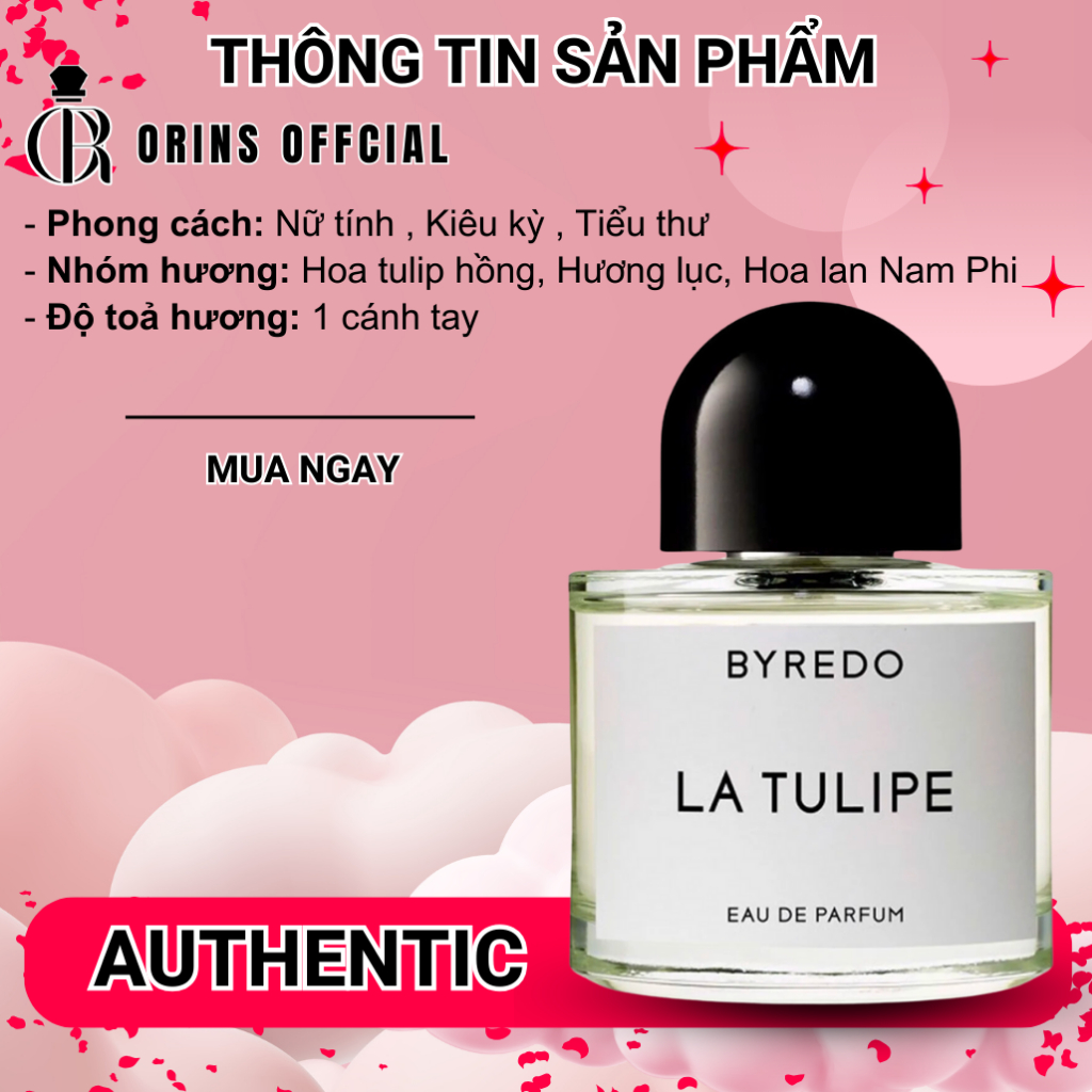 Nước Hoa Nữ Byredo La Tulipe Auth Chiết 10ML Thơm Lâu Cao Cấp Nhẹ Nhàng Mát Dịu Thanh Khiết