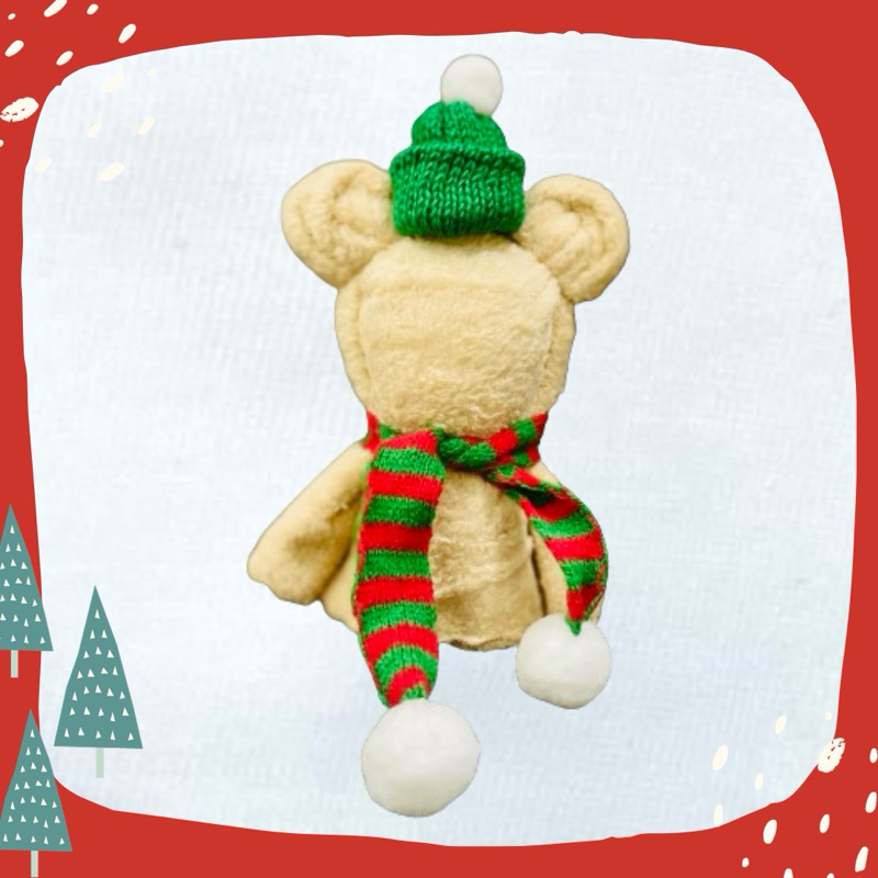 Khăn gấu phiên bản GIÁNG SINH làm từ khăn lông cừu 30x50cm TO HƠN LOẠI THƯỜNG