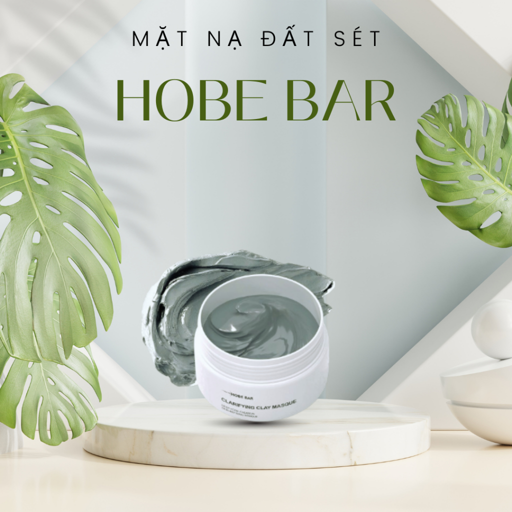 Mặt nạ đất sét HOBEBAR 55g làm sạch sâu se khít lỗ chân lông loại bỏ mụn đầu đen hiệu quả và làm khô vết nhân mụn mask