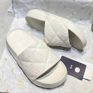 Dép đúc bánh mì MLB LA Chunky Bouncer Slide quai ngang xăng đan nam nữ dập nổi kiểu mới 2023