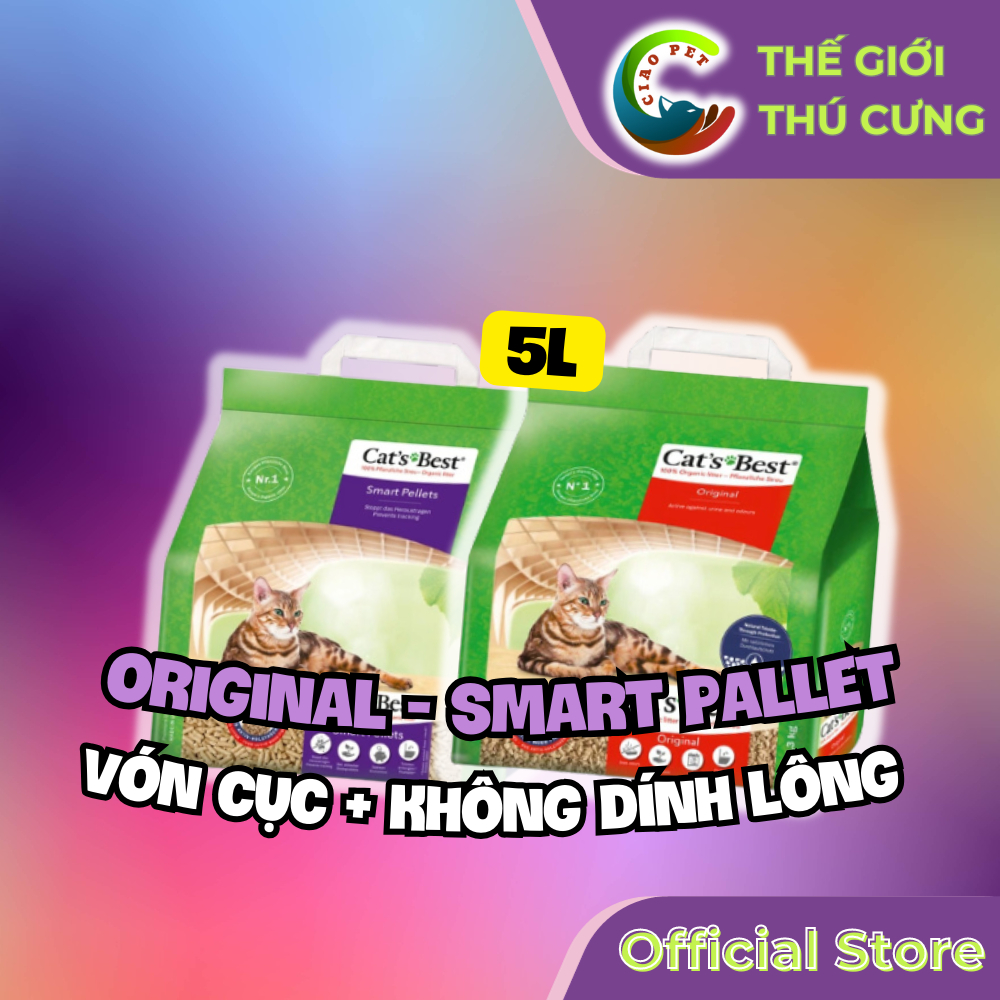 Cát vệ sinh-  Cat's Best Original,Smart pallet | Siêu thấm hút, khử mùi | Xả được trong toilet