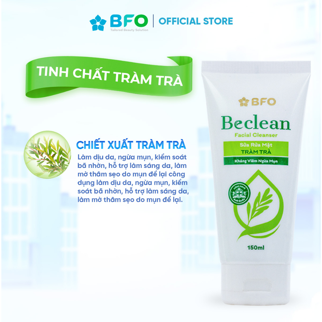 Sữa rửa mặt tinh chất thiên nhiên giúp làm sạch da Beclean BFO dung tích 150ml