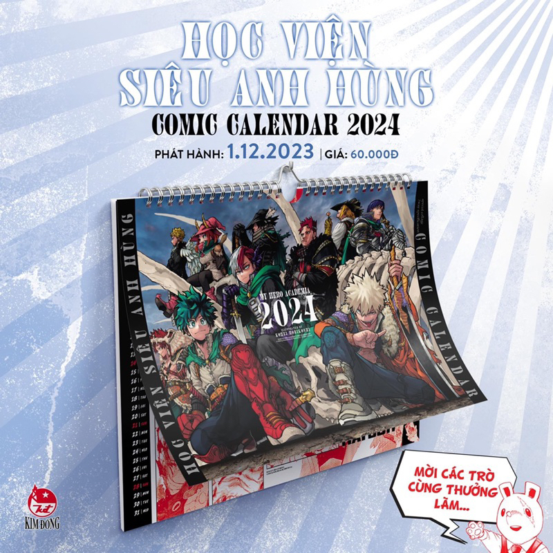 Lịch Manga Treo Tường 2024 NXB Kim Đồng
