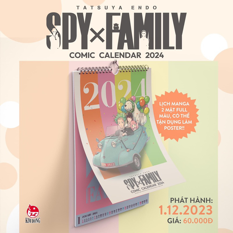 Lịch Manga Treo Tường 2024 NXB Kim Đồng