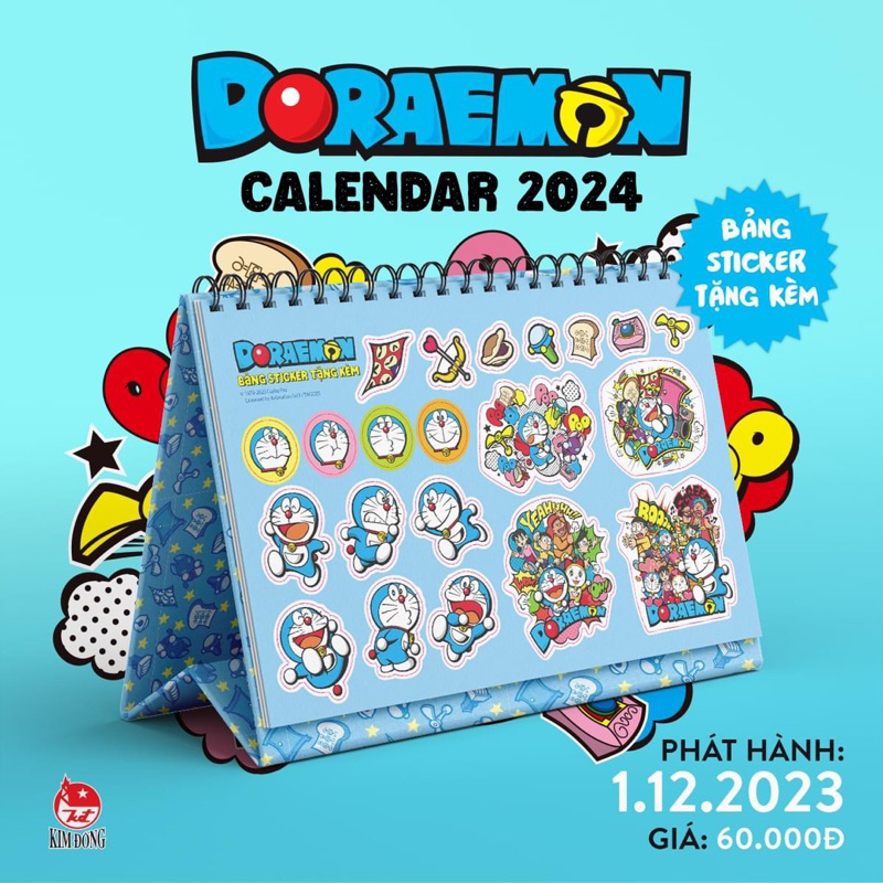 Lịch Manga Treo Tường 2024 NXB Kim Đồng